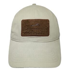 Polo Golf Baseball Cap Beige One Size Distressed Patch Hook Loop Strap Hat